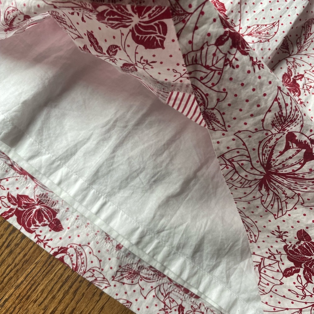 Loft Ann Taylor red floral cottagecore skirt - Picture 4 of 8